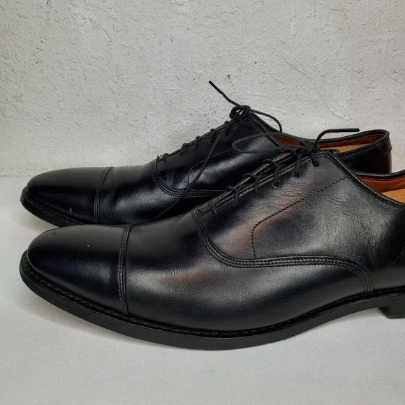 Allen Edmonds Park Avenue Black Leather Cap Toe Oxfords Dress Shoes Size 14 2A